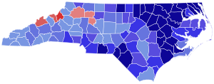 1932 North Carolina gubernur hasil pemilihan peta oleh county.svg