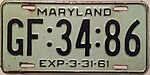 1960-61 Maryland lisensi plate.JPG