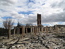 Bushfire damage to property just north of Yarra Glen 2009 vic bushfire damage Yarra Glen 01.JPG