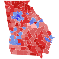 2020 United States Senate election in Georgia results map by county.svg
