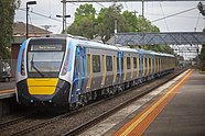 Tren de metro de alta capacidad durante las pruebas