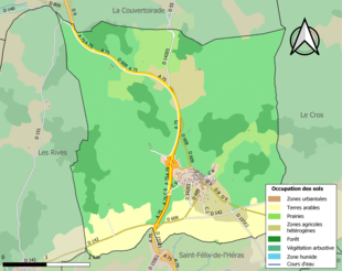 Kolorowa mapa przedstawiająca użytkowanie gruntów.