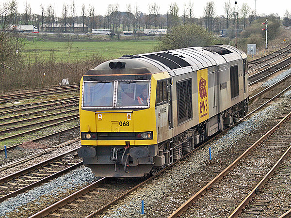 An EWS Class 60 at Castleton East Junction