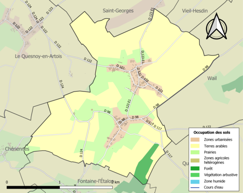 Carte éd l'occupacion d'chés sols deul conmeune in 2018