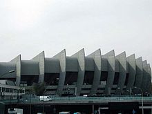 Vue du Parc des Princes, de sa tribune Paris, du périphérique à partir de la Porte de Saint-Cloud, à l'ouest de la capitale.