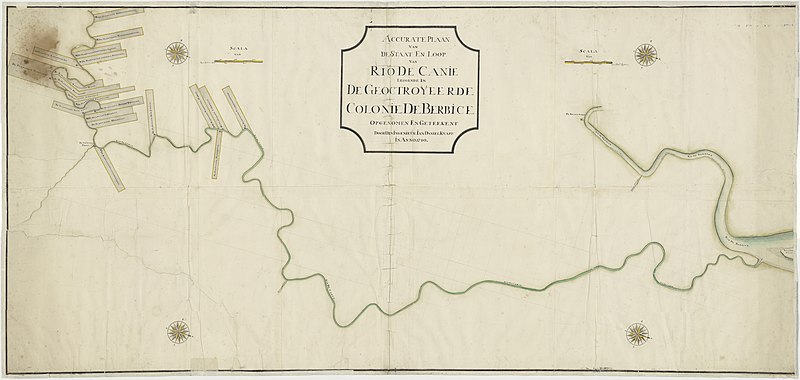 File:Accurate plan van de staat en loop van Rio Berbice, leggende in de geoctroyeerde Colonie de Berbice, opgenomen en geteekent door Jan Daniel Knapp (4.VEL 1567).jpg