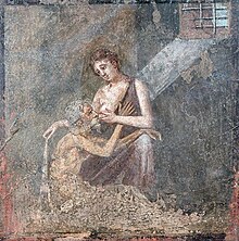 Отцелюбие римлянки. Древнеримская фреска из Помпей