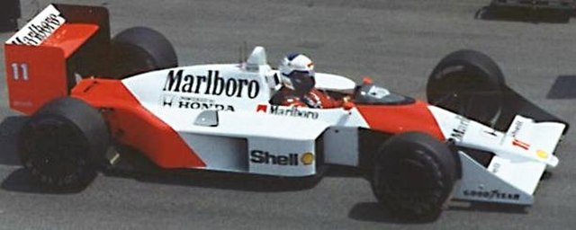 Alain Prost driving the MP4/4 at the 1988 Canadian GP.
