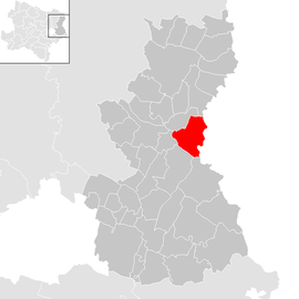 Poloha obce Angern an der March v okrese Gänserndorf (klikacia mapa)