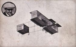 Anvers Aviation Meeting in 1909. Henri Rougier flying a Voisin biplane powered by a Gnôme Oméga engine