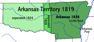 The Arkansas Territory's evolution of Arkansas and Indian Territory.