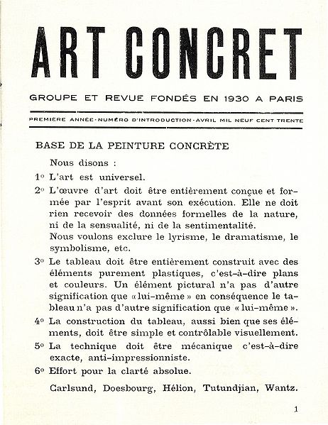 Art Concret Manifesto