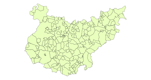 Mapa municipios Badajoz.