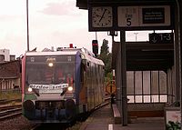 Rurtalbahn-Triebwagen als Bördeexpress im Bahnhof Euskirchen