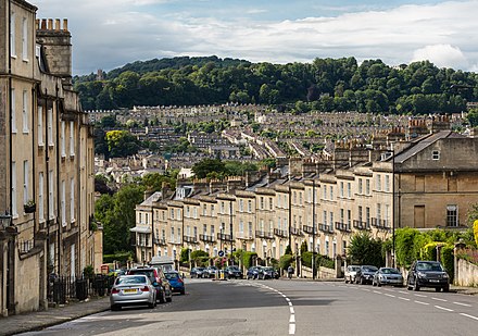 Typical Georgian architecture of Bath, as viewed looking north-west from Bathwick Hill