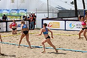 Deutsch: Beachhandball Europameisterschaften 2019 (Beach handball Euro); Tag 3: 4. Juli 2019 – Frauen, Platzierungsrunde Gruppe III, Schweiz-Nordmazedonien 2:0 (21:6, 23:20) English: Beach handball Euro; Day 3: 4 July 2019 – Women Consolation Round Group III – Switzerland-North Macedonia 2:0 (21:6, 23:20)