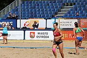 Deutsch: Beachhandball Europameisterschaften 2019 (Beach handball Euro); Tag 2: 3. Juli 2019 – Frauen, Vorrunde Gruppe D, Ukraine-Deutschland 2:0 (23:22, 32:24) English: Beach handball Euro; Day 2: 3 July 2019 – Women Preliminary Round Group D – Ukraine-Germany 2:0 (23:22, 32:24)