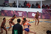 Deutsch: Beachhandball bei den Olympischen Jugendspielen 2018; Tag 5, 10. November 2018; Mädchen, Hauptrunde - Chinese Taipei (Taiwan)-Niederlande 1:2 English: Beach handball at the 2018 Summer Youth Olympics at 11 October 2018 – Girls Main Round – Chinese Taipei (Taiwan)-Netherlands 1:2