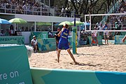 Deutsch: Beachvolleyball bei den Olympischen Jugendspielen 2018; Tag 11, 17. Oktober 2018; Jungen,Finale – Niederlande (Matthew Immers/Yorick de Groot)-Schweden (David Åhman/Jonatan Hellvig) 0:2 (20–22/15–21) English: Beach volleyball at the 2018 Summer Youth Olympics at 17 October 2018 – Final – Netherlands (Matthew Immers/Yorick de Groot)-Sweden (David Åhman/Jonatan Hellvig) 0:2 (20–22/15–21)