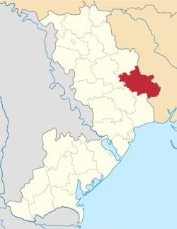 Vị trí của huyện Berezivka trong tỉnh Odessa