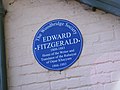 Blue Plaque - Edward Fitzgerald lived here 1809 - 1883 - geograph.org.uk - 2597656.jpg