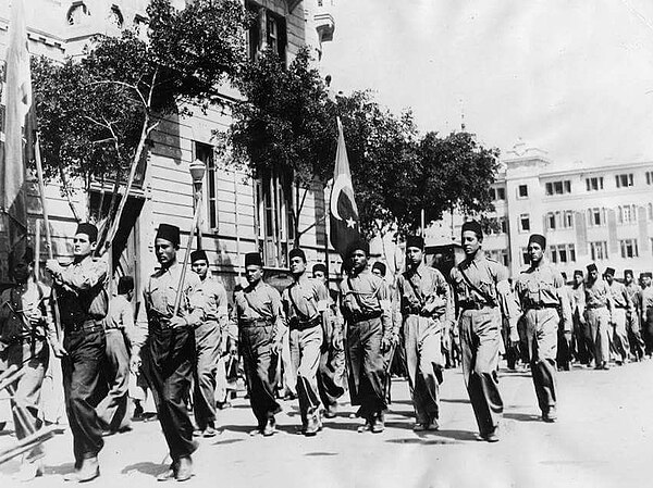 Blue Shirts parade at Abdeen Palace in 1936.