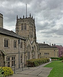 Bradford Cathedral, one of the oldest churches in Bradford and its main cathedral Bradford Cathedral (17309867756).jpg