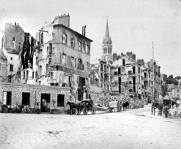 Saint-Cloud after French and German bombardment during the Battle of Châtillon