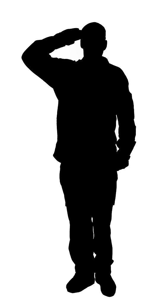 female soldier salute silhouette