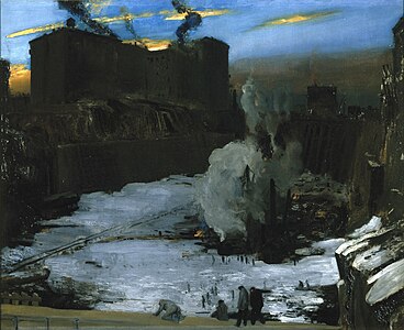 Pennsylvania Station Excavation by George Bellows, c. 1907–08, Brooklyn Museum