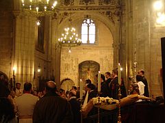 Inicio procesión con la réplica del Cristo de Burgos, Semana Santa 2007