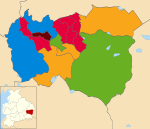 2022 local election results in Burnley Burnley Council Election Results Map 2022.svg