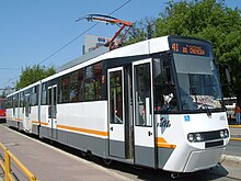 V3A-CH-PPC low-floor tram in Bucharest, Romania CH-PPC low floor tramway in Bucharest on route 41.jpg