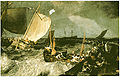 Calais Pier, 1803, détail d'une huile de William Turner.
