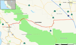 California State Route 166 Map.svg