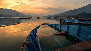 Calmness of Phewa Lake, Pokhara by Q-lieb-in