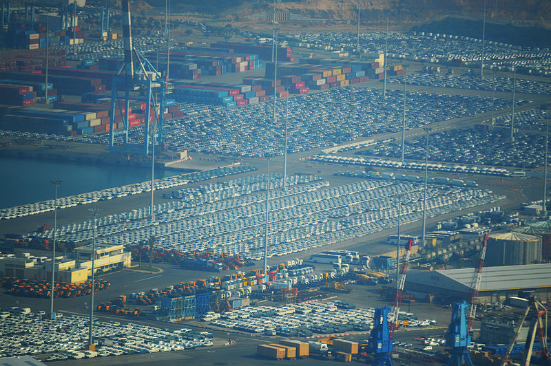 File:Cars in Ashdod Port, Aerial View.jpg
