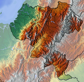 Veja no mapa topográfico do Cauca