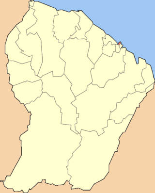 Location of the commune (in red) within French Guiana