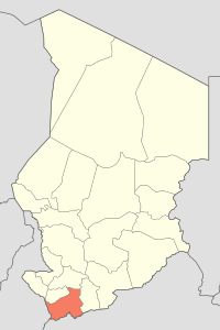 Map of Chad showing Logone Oriental.
