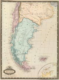 Map of 1862 showing the Patagonian region in its own color Chile.1862.djvu