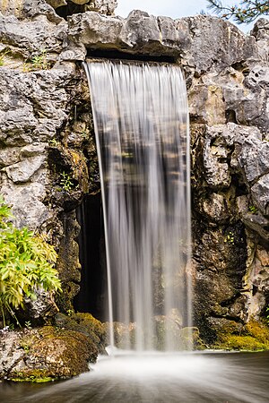 Waterfall. Location, Chinese garden, the Hidden Realm of Ming in the Hortus Haren in the Netherlands