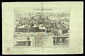 English: View of Jerusalem by Camocio, 1570. Drawn after Ligorio Pirro. עברית: מראה ירושלים מאת קמוצ'יו. בעקבות ליגוריו פירו. 1570. Dimensions: 187x265 mm. Click to enlarge