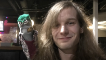 Clint Hoekstra and Ed the Sock in 2018 Clint Hoekstra and Ed the Sock 2018.png
