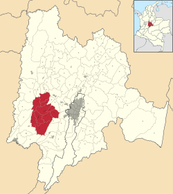 Location of Tequendama Province in Colombia