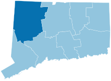 County Flips:
Democratic
Hold
Gain from Republican Connecticut County Flips 2008.svg