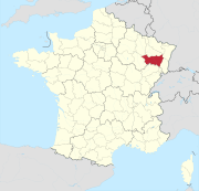 Location of the department of Vosges in France