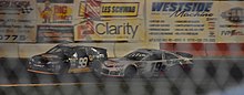 Deegan's last lap bump and run on Rouse to score her first K&N West victory Deegan Bump On Rouse at Meridian 2018.jpg