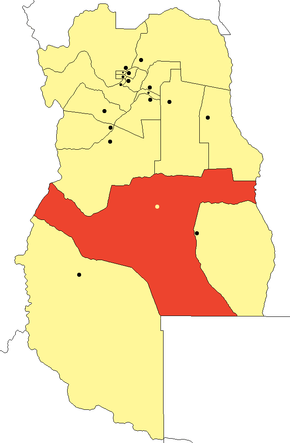 Umístění San Rafael v provincii Mendoza