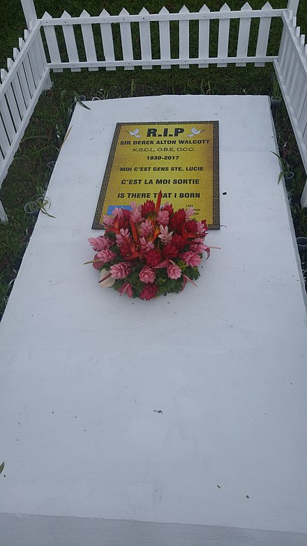 Derek Walcott's grave on Morne Fortune